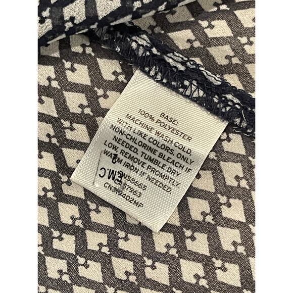 NWOT Caslon Nordstrom 3/4‎ Sleeve Blue White Diamond Print Sheer Blouse - Picture 5 of 5
